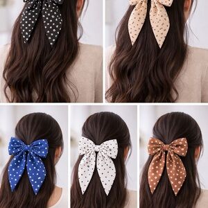 Elegant Polka Dot Hair Bows Set